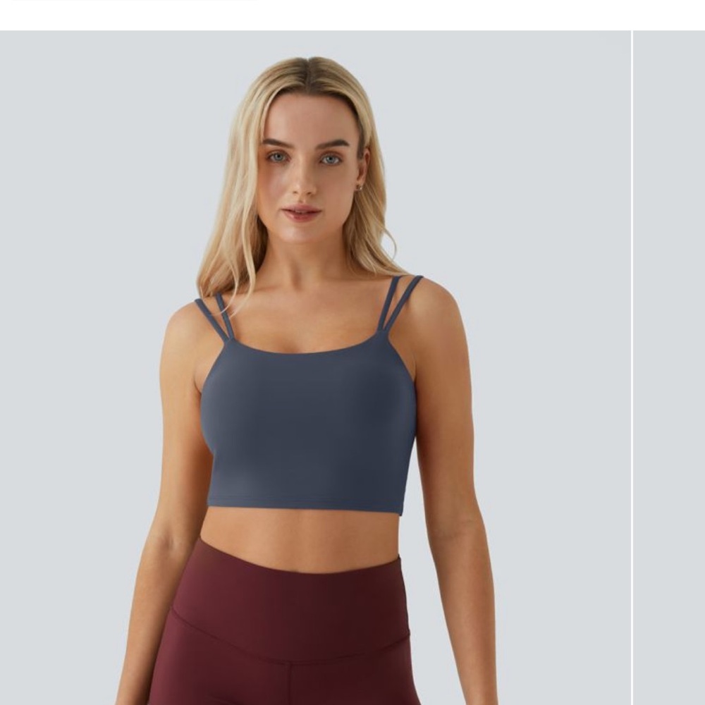 HALARA Double Strap Tank Top in Navy Blue